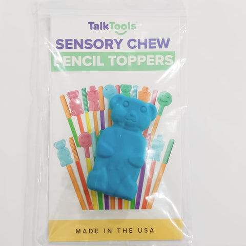 TalkTools® Sensory Chew Pencil Topper-Bear(Soft/Blue)